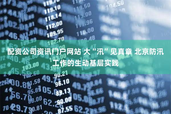 配资公司资讯门户网站 大“汛”见真章 北京防汛工作的生动基层实践
